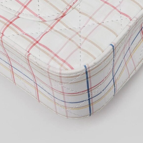 Chanel White Multicolor Quilted Leather Plaid Printed Single Flap Bag - Picture 4 of 10